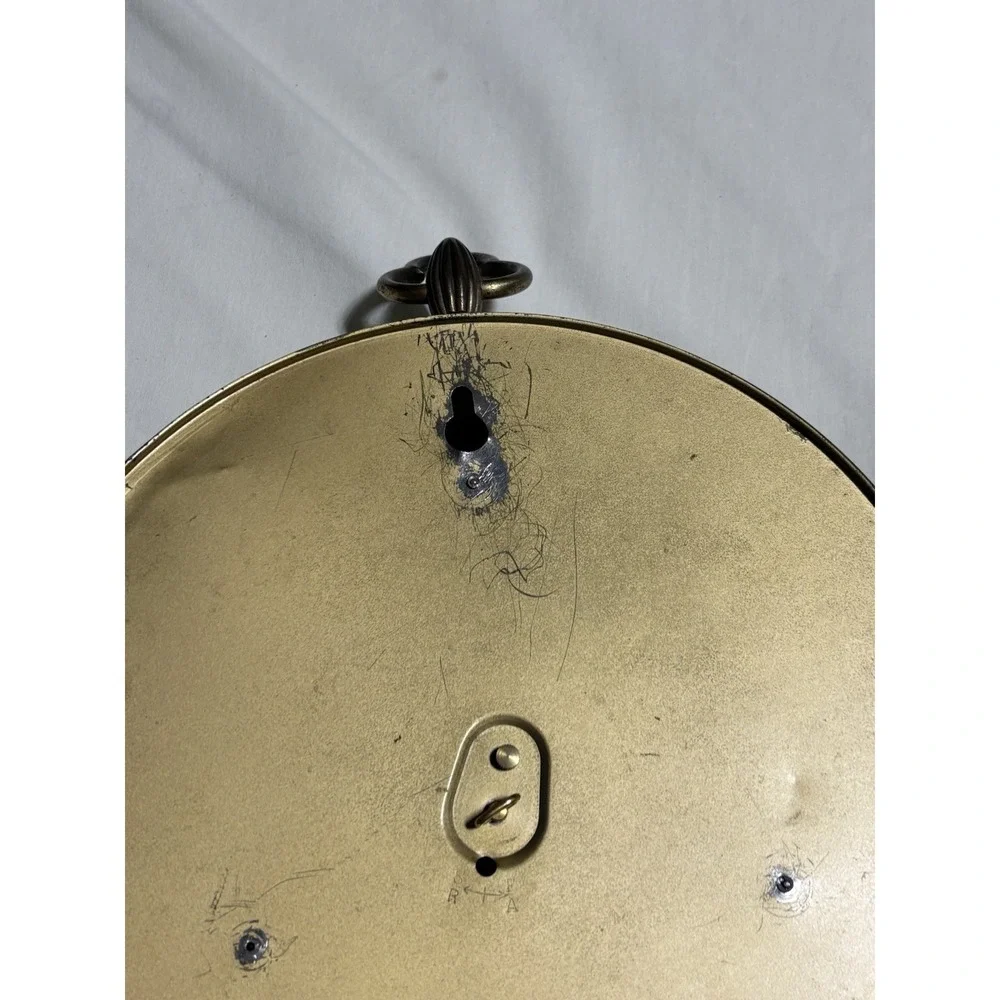 Semca 8 Day Swiss Mid Century Brass Pocket Watch Wall Clock *Working Condition*